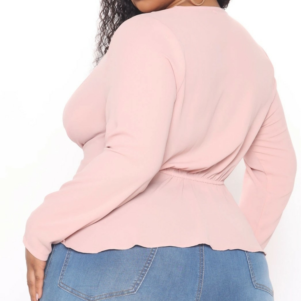New Fashion Nova Dusty Pink Blouse. - Picture 3 of 5